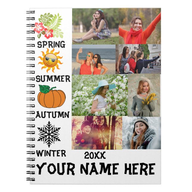 Benutzerdefiniertes Instagram 8 Foto Collections J Notizblock (Vorderseite)