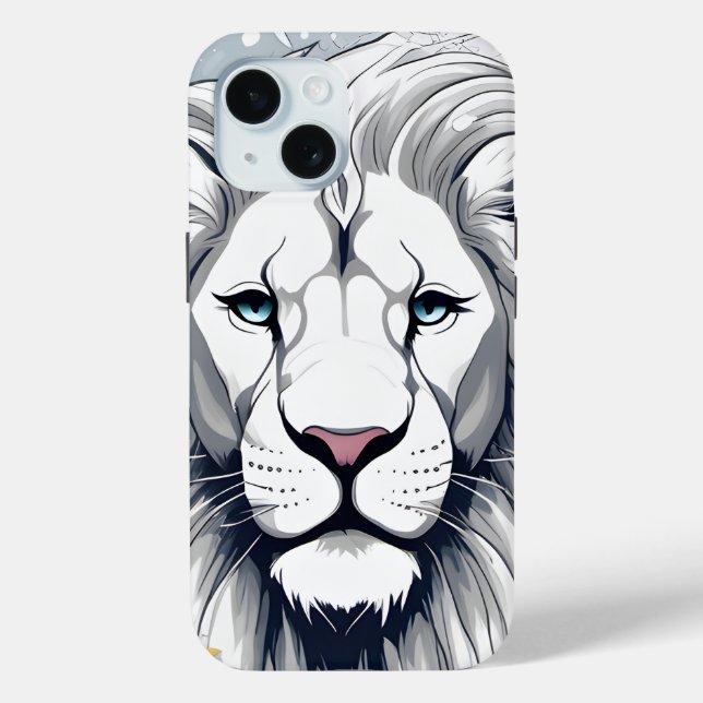 Benutzerdefiniertes iPhone-Gehäuse, weißes Löwenko Case-Mate iPhone Hülle (Rückseite)