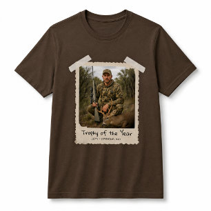 Benutzerdefiniertes Jagdfoto-Shirt, Trophäe des Ja T-Shirt
