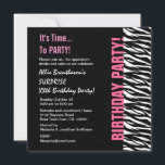 Benutzerdefiniertes Jahr Geburtstag Rosa und Schwa Einladung<br><div class="desc">Dieses moderne Zebra-Design in Rosa und Schwarz ist eine elegante Art, Ihre Gäste zu einer individuellen Geburtstagsparty einzuladen. Alle Texte sind vollkommen anpassbar. Sie können die Hintergrundfarbe oder die Textfarbe für ein anderes Aussehen ändern. Obwohl dieses Design auf einem Grundpapier ist, empfehle ich das eisgeduftete Metallpapier, das Ihren Einladungen einen...</div>