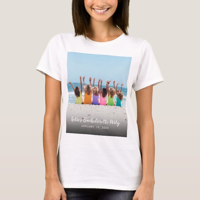 Benutzerdefiniertes Junggeselinnen-Abschied-Foto T-Shirt (Vorderseite)