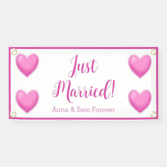 Benutzerdefiniertes Just Married Banner (Horizontal)