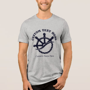 Benutzerdefiniertes Kapitän-Boot Nautilsgeschenk Tri-Blend Shirt