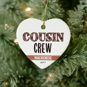 Benutzerdefiniertes Karomuster Cousin Crew Cousin Keramik Ornament