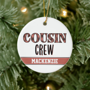 Benutzerdefiniertes Karomuster Cousin Crew Cousin Keramik Ornament
