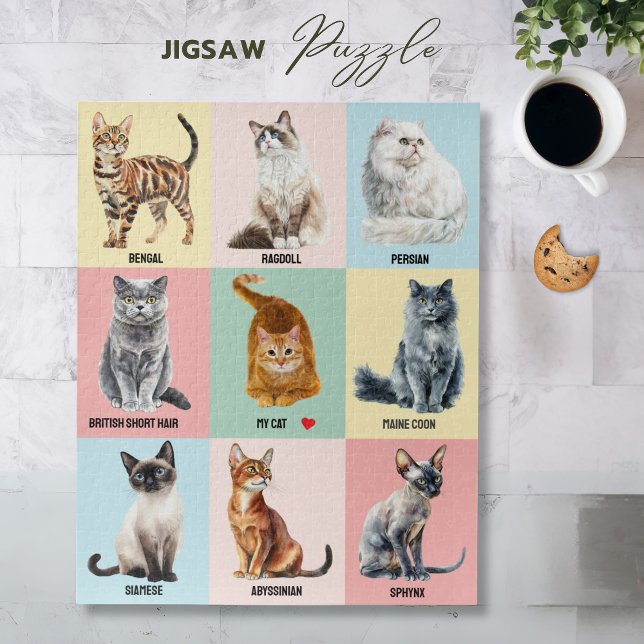 Benutzerdefiniertes Katzen-Rasse-Puzzle – Fügen Si (Custom Cat Breed Puzzle – Add Your Own Cat)
