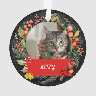 Benutzerdefiniertes Katzenname Foto Katzenname per Ornament