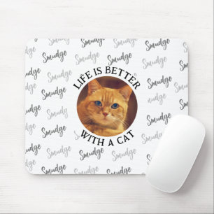 Benutzerdefiniertes Katzennamensmuster mit Foto we Mousepad