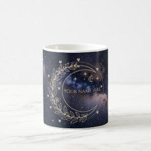 Benutzerdefiniertes Kissen Mystischer Mond und Ste Kaffeetasse