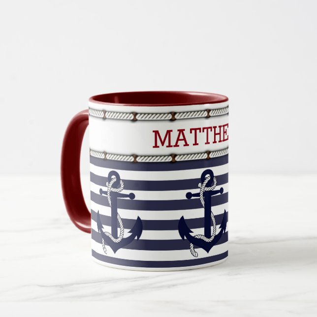 Benutzerdefiniertes klassisches Ankermotiv für kla Tasse (Vorderseite Links)