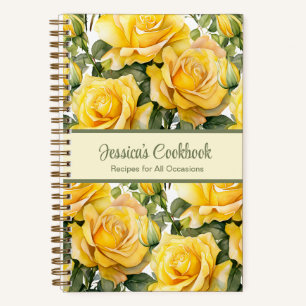 Benutzerdefiniertes Kochbuch Gelbe Rosen Rezepte N Notizbuch