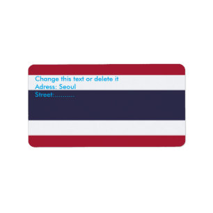 Benutzerdefiniertes Label mit der Flagge Thailands Adressaufkleber