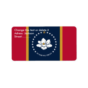 Benutzerdefiniertes Label mit Flagge von Mississip Adressaufkleber