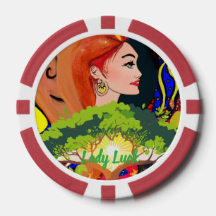 Benutzerdefiniertes Lady Luck 2 Paaar-Spielabend Pokerchips
