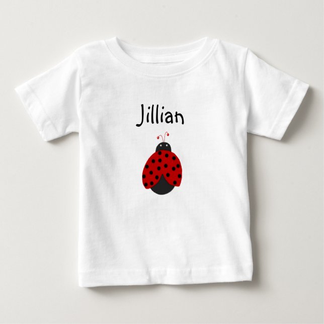 Benutzerdefiniertes Ladybug Name-Shirt Baby T-shirt (Vorderseite)