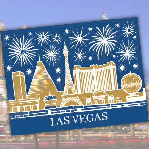 Benutzerdefiniertes Las Vegas Strip Skyline Vintag Postkarte