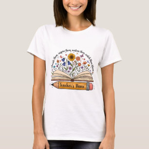 Benutzerdefiniertes Lehrer-Namens-Shirt Florales T-Shirt