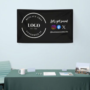 Benutzerdefiniertes Let's Get Social Media Website Banner