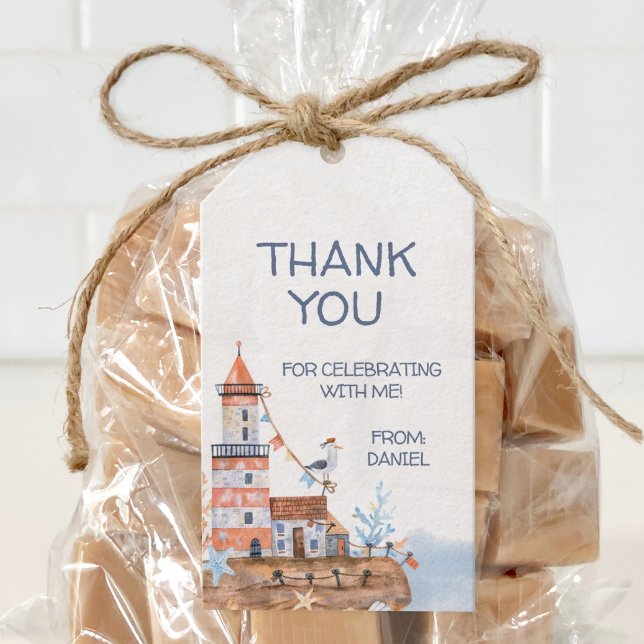 Benutzerdefiniertes Leuchtturm Geschenkanhänger (Personalized nautical themed part favor tags)