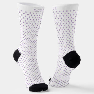 Benutzerdefiniertes Licht Lavendel Lila Weiß Punkt Socken