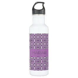 Benutzerdefiniertes Lila Lavendergeometrie-Muster Edelstahlflasche