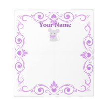 Benutzerdefiniertes lila Maus-Filigree-Name-Notizb