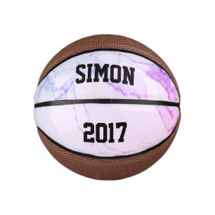 Benutzerdefiniertes Lila Ombre-Marble Mini Basketball