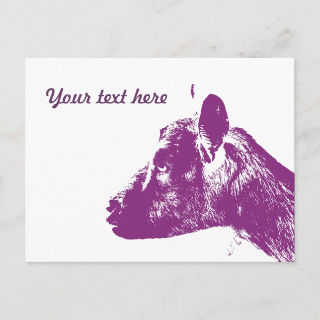 Benutzerdefiniertes Lila-Ziegenliebhaber-Pop-Art-D Postkarte (Vorderseite)