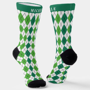 Benutzerdefiniertes Limettengrün Weiß Waldgrün Arg Socken