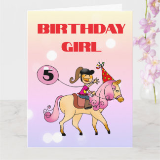Benutzerdefiniertes Little Pony Mädchen 5. Geburts Karte