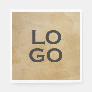Benutzerdefiniertes Logo auf rustikalem Pergament Serviette