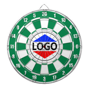 Benutzerdefiniertes Logo-Bild auf Grün und Weiß Dartscheibe