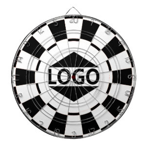 Benutzerdefiniertes Logo-Bild in Schwarz und Weiß Dartscheibe