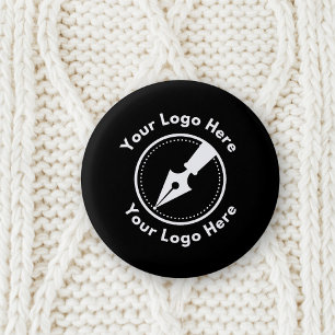 Benutzerdefiniertes Logo Corporate Modernes Schwar Button