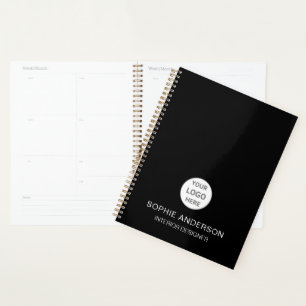 Benutzerdefiniertes Logo Designer Schwarz Planer