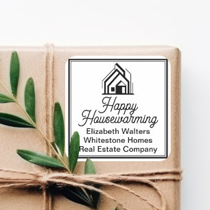 Benutzerdefiniertes Logo einer Immobilienfirma Ele Quadratischer Aufkleber