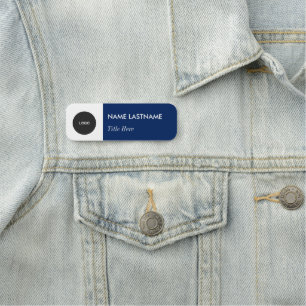 Benutzerdefiniertes Logo EleganBlue White Magnet T Namensschild