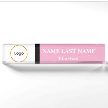 Benutzerdefiniertes Logo Elegant Soft Pink, Weiß,