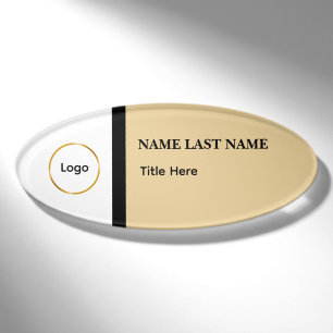 Benutzerdefiniertes Logo Elegant Staubblau Weiß Ma Namenschild