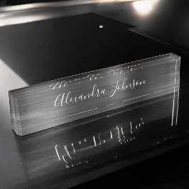 Benutzerdefiniertes Logo Eleganter Schwarz-weißer Namensplakette