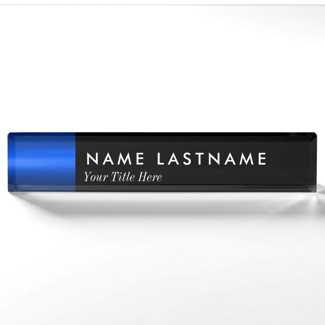 Benutzerdefiniertes Logo Elegantes Minimalistische Namensplakette (Vorderseite)