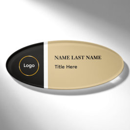Benutzerdefiniertes Logo Elegantes Staubblau-Weiß- Namenschild