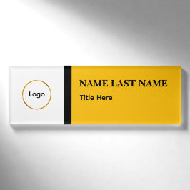 Benutzerdefiniertes Logo Elegantes Staubblau-Weiß- Namenschild