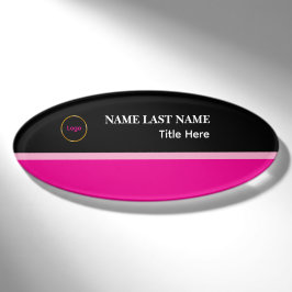 Benutzerdefiniertes Logo Elegantes Staubblau Weiß Namenschild