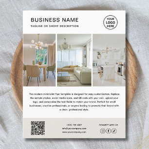 Benutzerdefiniertes Logo Foto Minimalistischer Ges Flyer