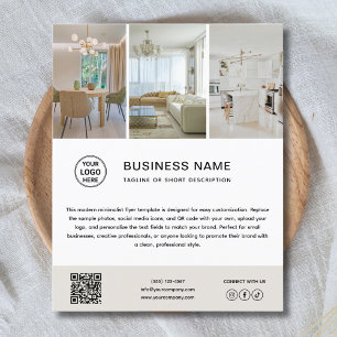 Benutzerdefiniertes Logo Foto Minimalistischer Ges Flyer