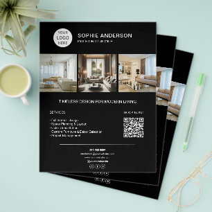 Benutzerdefiniertes Logo-Foto QR Berufliches Unter Flyer