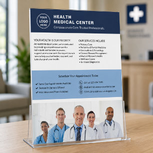 Benutzerdefiniertes Logo Foto QR Gesundheitsklinik Flyer
