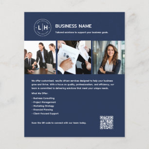 Benutzerdefiniertes Logo Foto QR Professionell Bla Flyer
