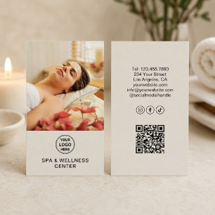 Benutzerdefiniertes Logo Foto QR Spa Wellness Cent Visitenkarte